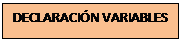 Cuadro de texto: DECLARACIÓN VARIABLES